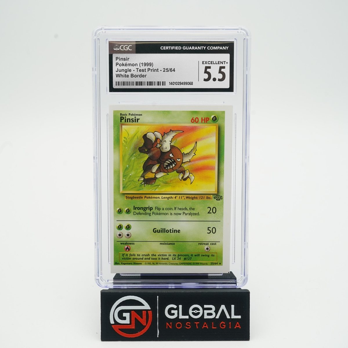 Pinsir #25 Jungle Grail Test Print White Border 1999 Pokemon POP 3 CGC 5.5 – Photo 1