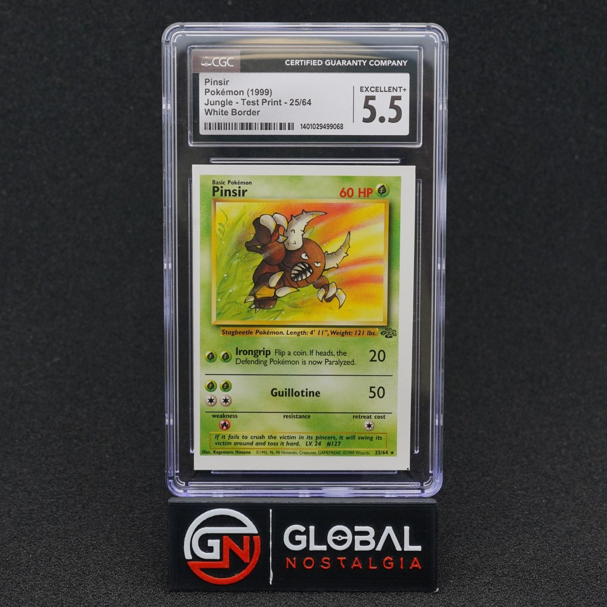 Pinsir #25 Jungle Grail Test Print White Border 1999 Pokemon POP 3 CGC 5.5 – Photo 3