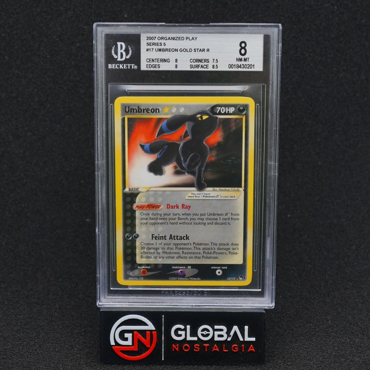 Umbreon Gold Star #17 Pop Series 5 Pack Pokemon 2007 BGS 8 – Photo 3